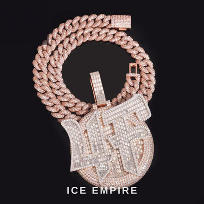 Iced Out Baguette 925 Silver Pendant
