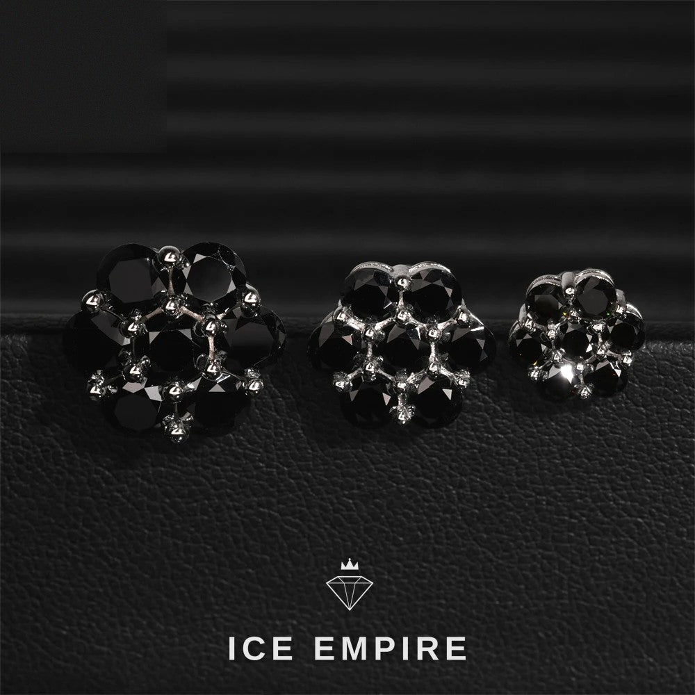Iced Out Cluster 925 Silver Moissanite Earrings