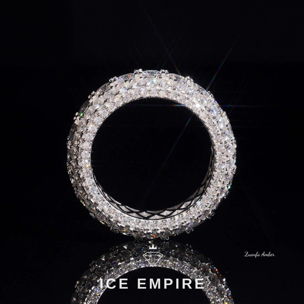 Iced Out Cluster 14K Gold Lab Grown Diamond Engagement Ring