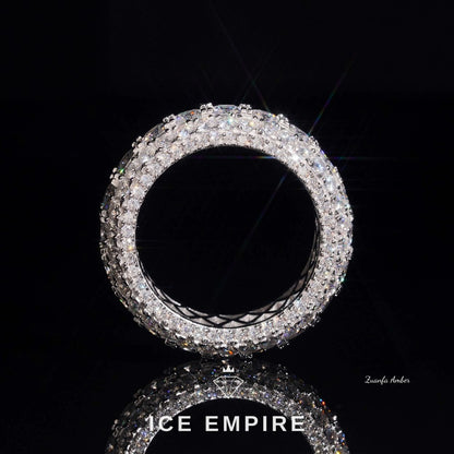 Iced Out Cluster 14K Gold Lab Grown Diamond Engagement Ring