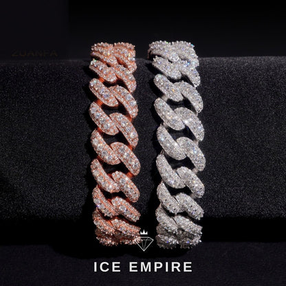 Iced Out 925 Silver Moissanite Cuban Chain