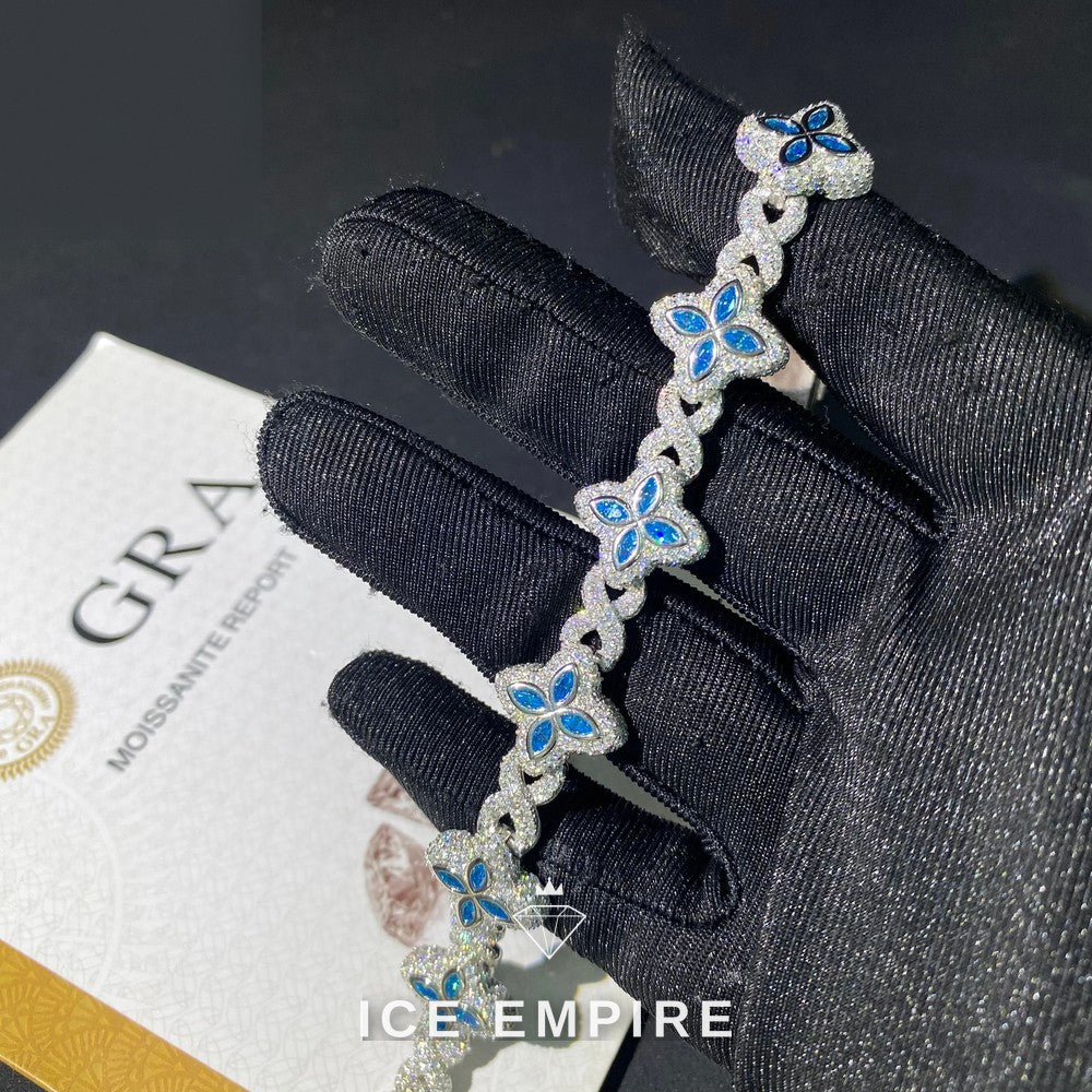 Iced Out 925 Silver Moissanite Cuban Chain