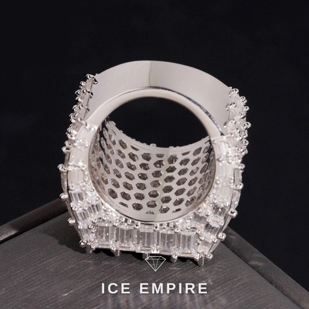 Iced Out 925 Silver Moissanite Ring