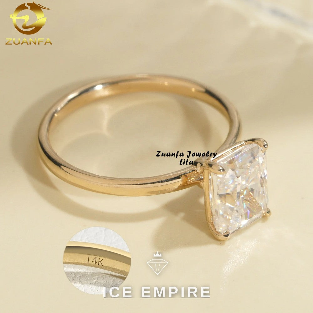 Iced Out Rose Gold Plated Moissanite Wedding Band