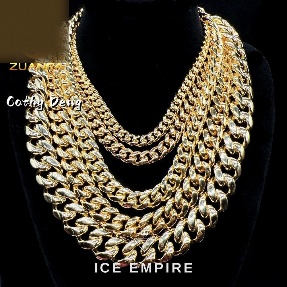 Iced Out Rose Gold Plated Moissanite Cuban Chain