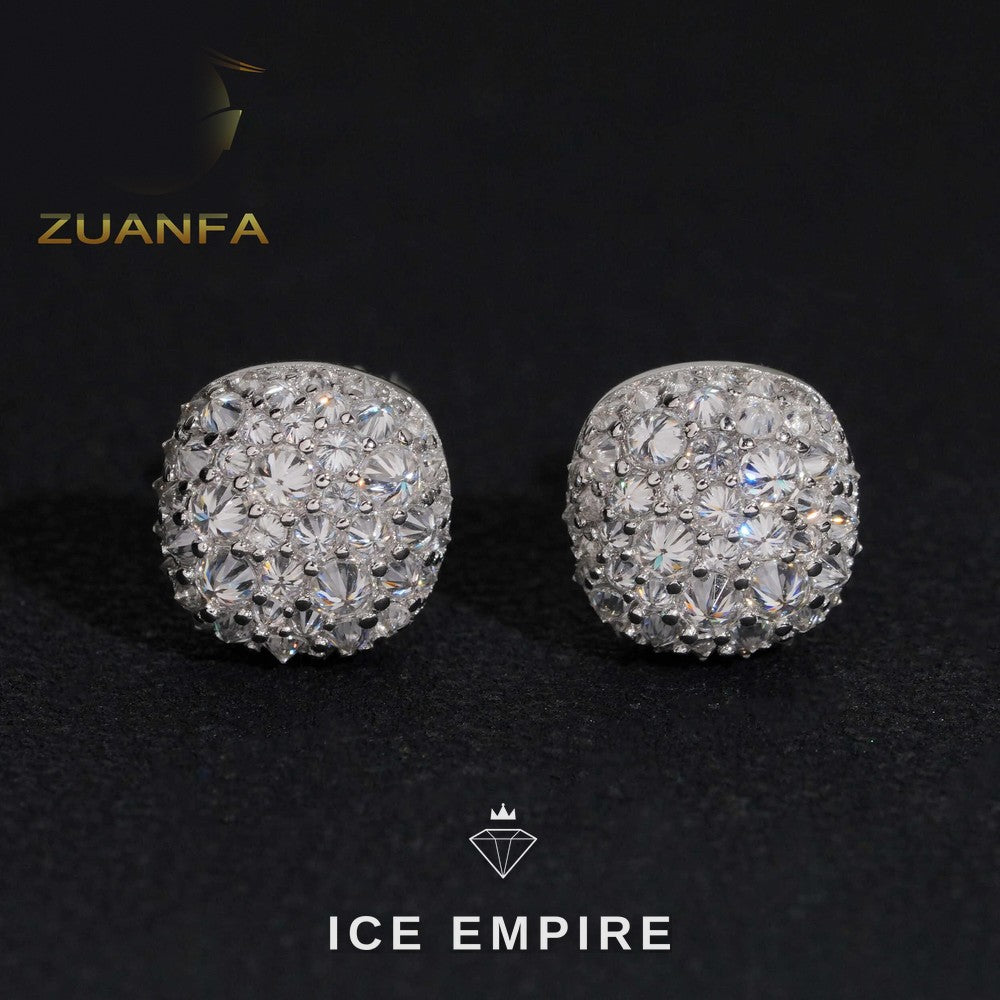 Iced Out 925 Silver Moissanite Stud Earrings