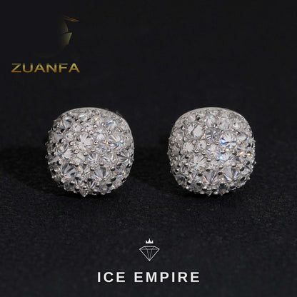 Iced Out 925 Silver Moissanite Stud Earrings