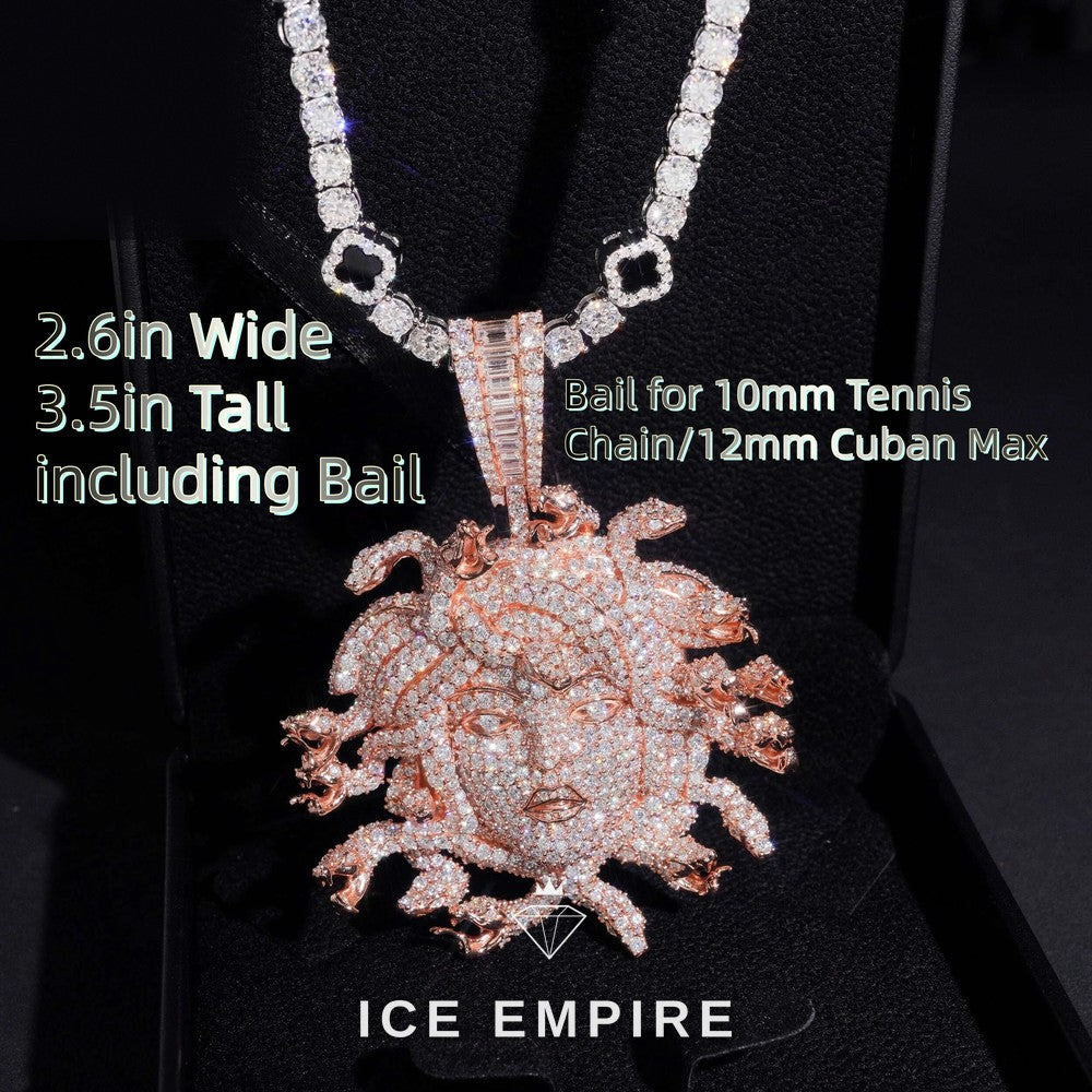 Iced Out Baguette 925 Silver Moissanite Pendant