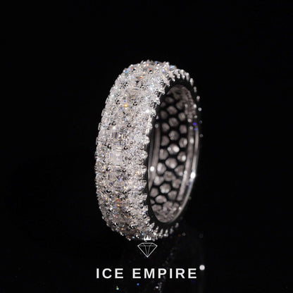 Iced Out 925 Silver Moissanite Ring