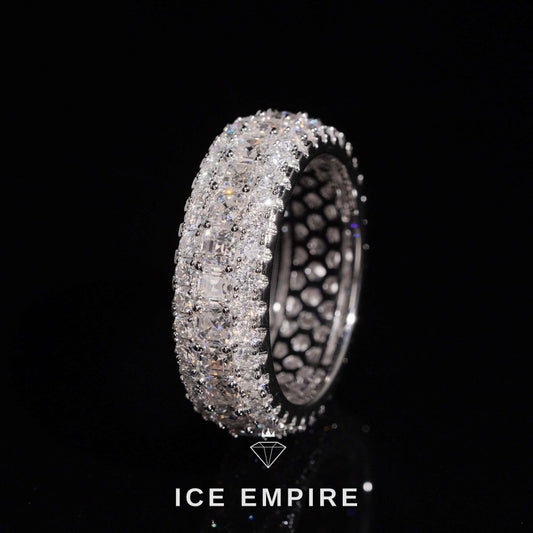 Iced Out 925 Silver Moissanite Ring