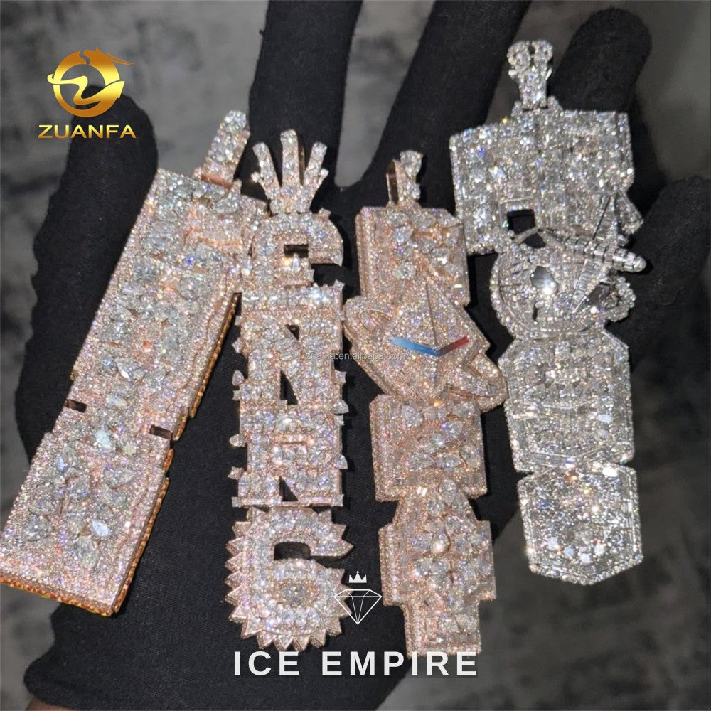 Iced Out 925 Silver Moissanite Pendant