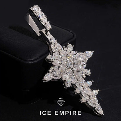 Iced Out Cluster Rose Gold Plated Moissanite Pendant