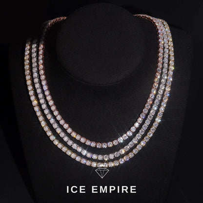 Iced Out Rose Gold Plated Lab Grown Diamond Tennis Chain