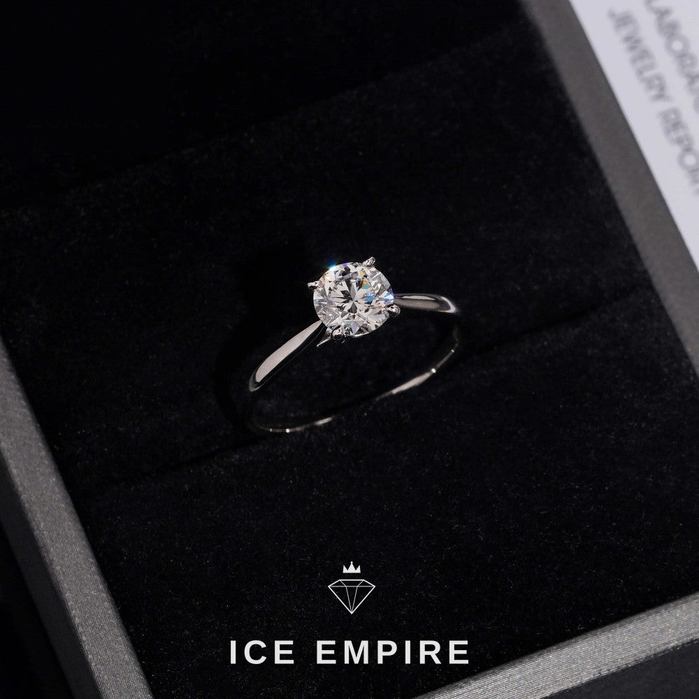 Iced Out 925 Silver Lab Grown Diamond Engagement Ring