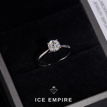Iced Out 925 Silver Lab Grown Diamond Engagement Ring