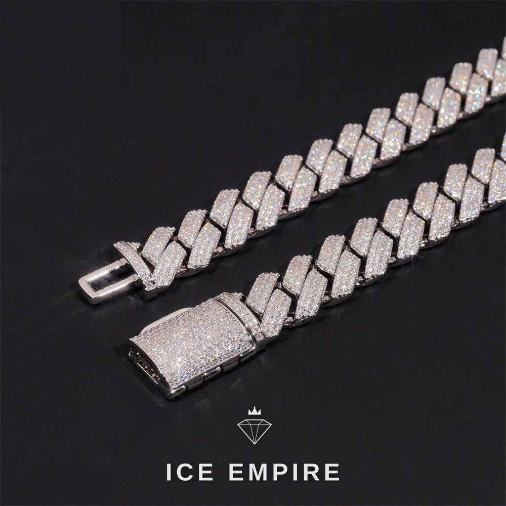 Iced Out Rose Gold Plated Moissanite Cuban Chain