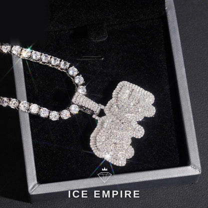 Iced Out Rose Gold Plated Moissanite Pendant