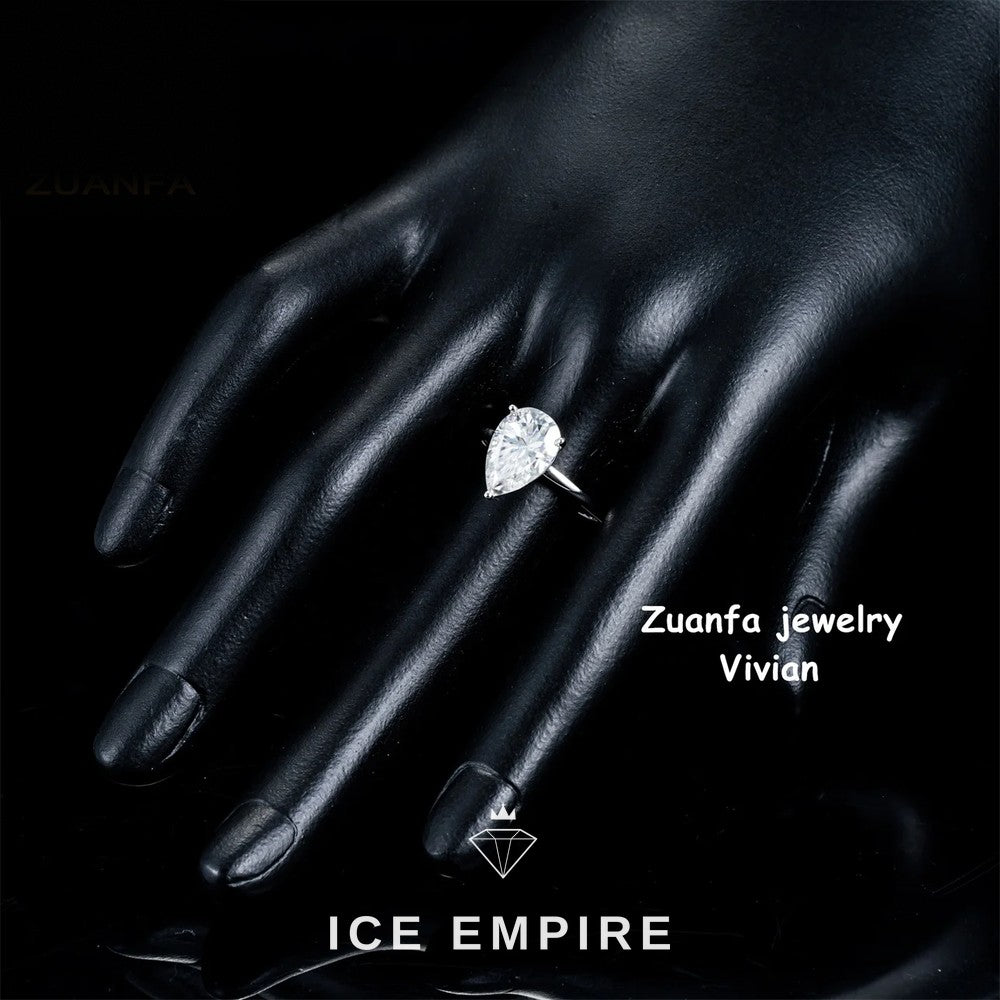 Iced Out 925 Silver Moissanite Ring