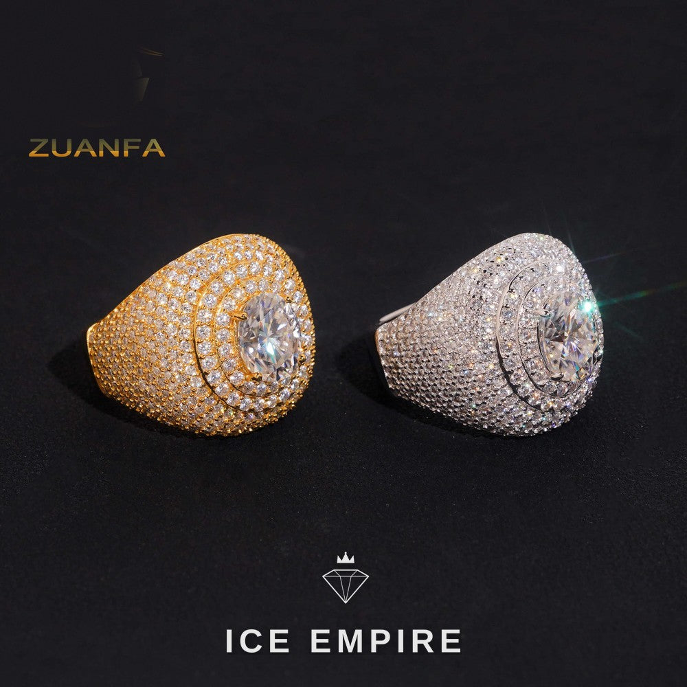 Iced Out Gold Plated Moissanite Ring