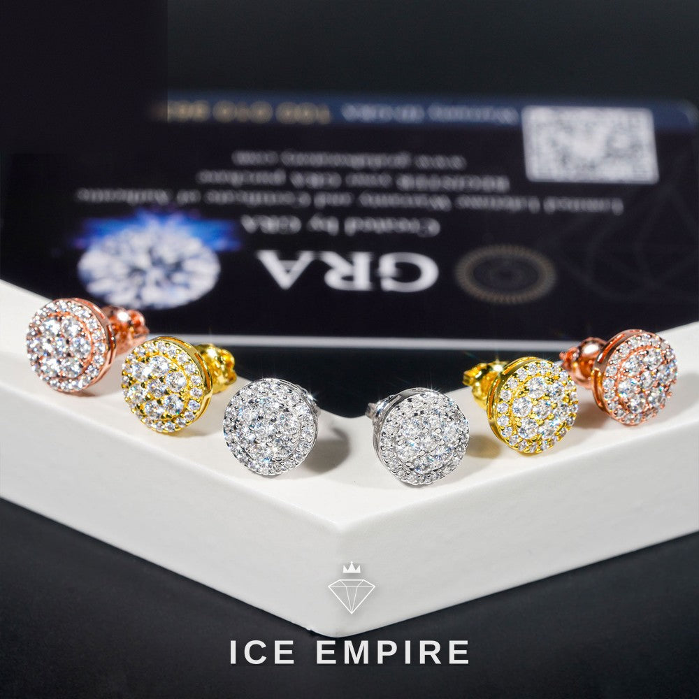 Iced Out Rose Gold Plated Moissanite Earrings