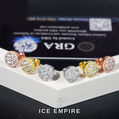 Iced Out Rose Gold Plated Moissanite Earrings