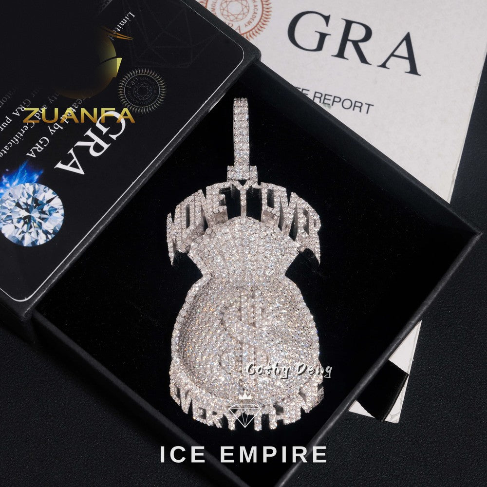 Iced Out Baguette Rose Gold Plated Pendant