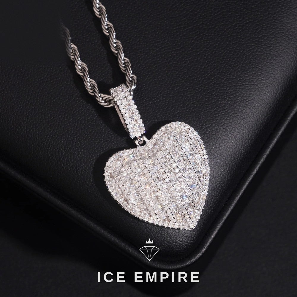 Iced Out Heart Gold Plated Moissanite Pendant