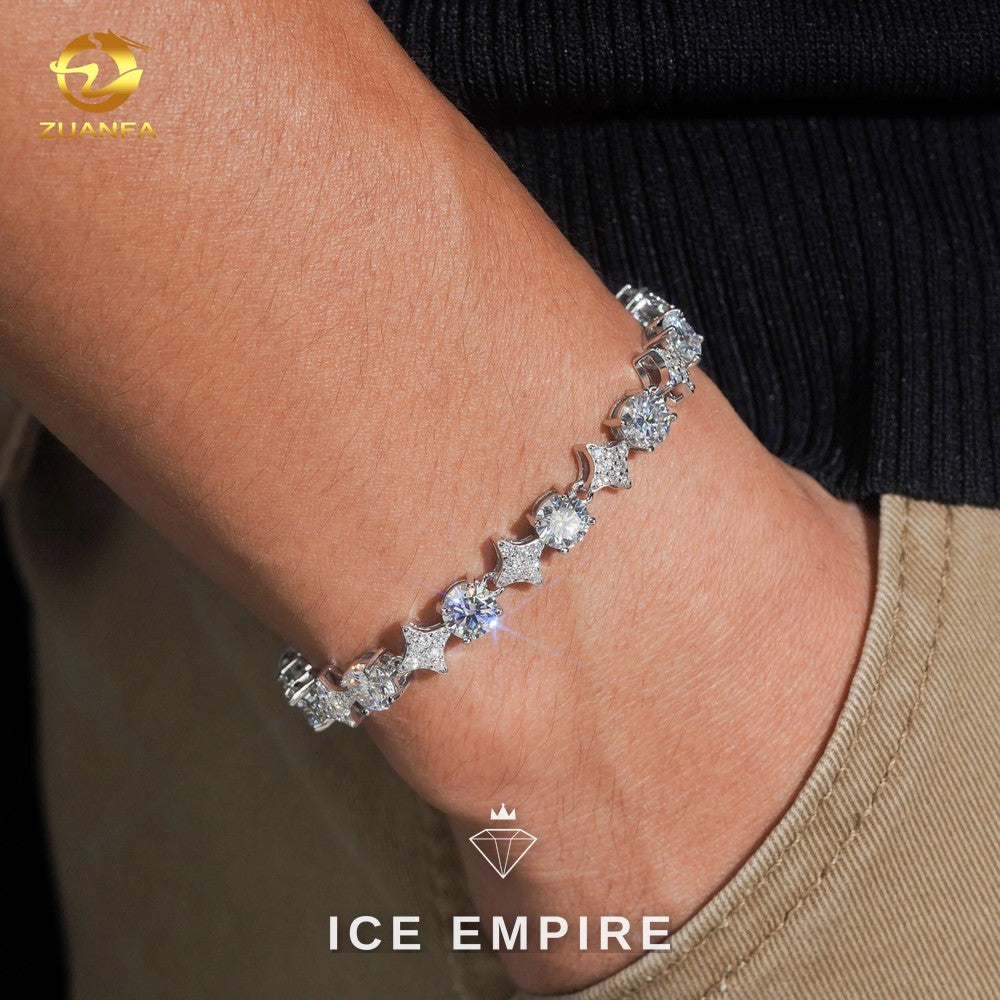Iced Out 925 Silver Moissanite Bracelet