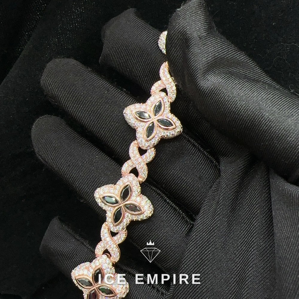 Iced Out Rose Gold Plated Moissanite Cuban Chain