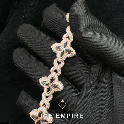 Iced Out Rose Gold Plated Moissanite Cuban Chain