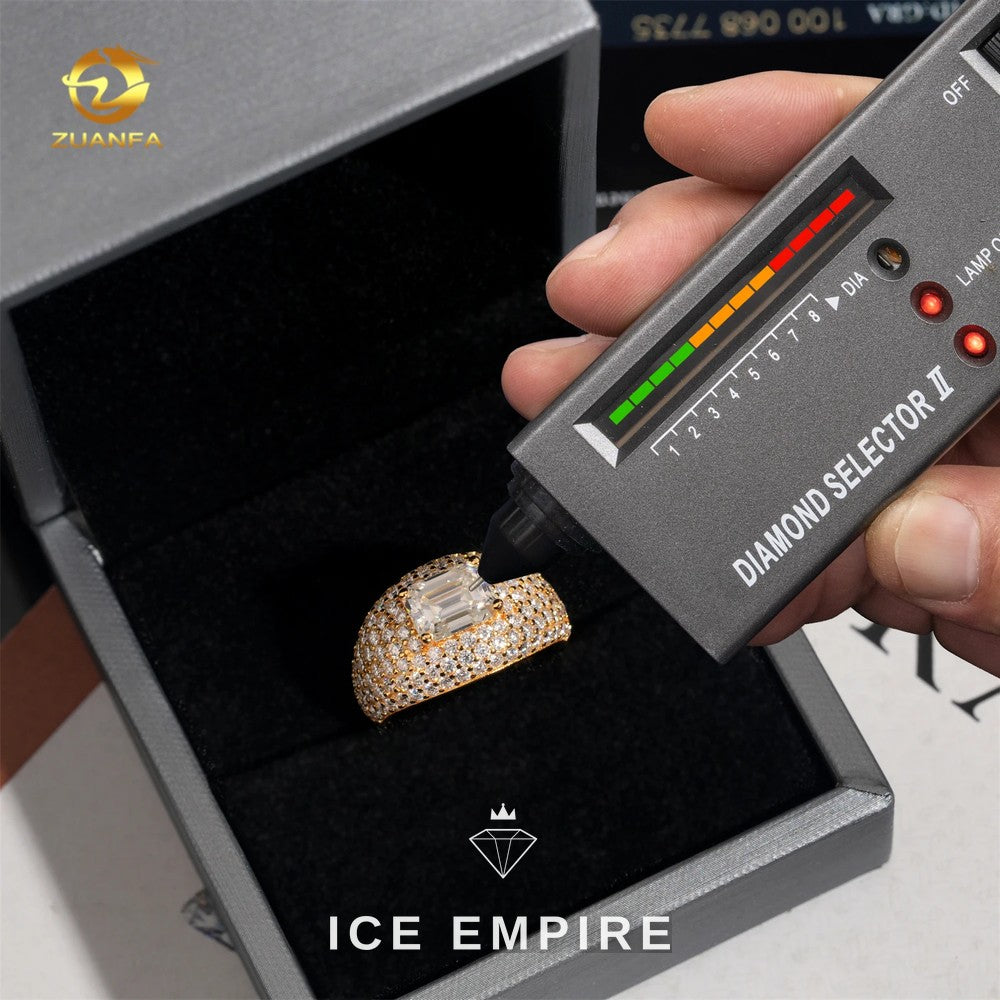 Iced Out Gold Plated Moissanite Ring