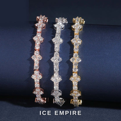 Iced Out Cross Rose Gold Plated Moissanite Cuban Chain