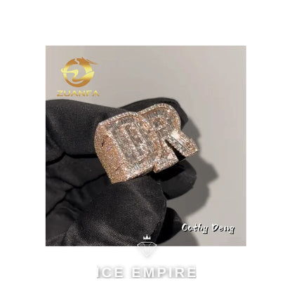 Iced Out Baguette 925 Silver Moissanite Ring