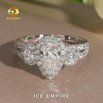 Iced Out 14K Gold Lab Grown Diamond Engagement Ring