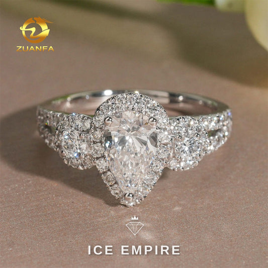 Iced Out 14K Gold Lab Grown Diamond Engagement Ring