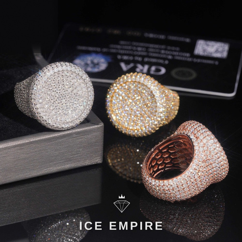 Iced Out 925 Silver Moissanite Ring