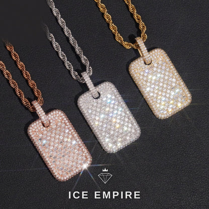 Iced Out Baguette Gold Plated Moissanite Pendant