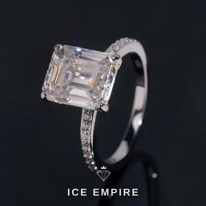 Iced Out 18K Gold Moissanite Wedding Band