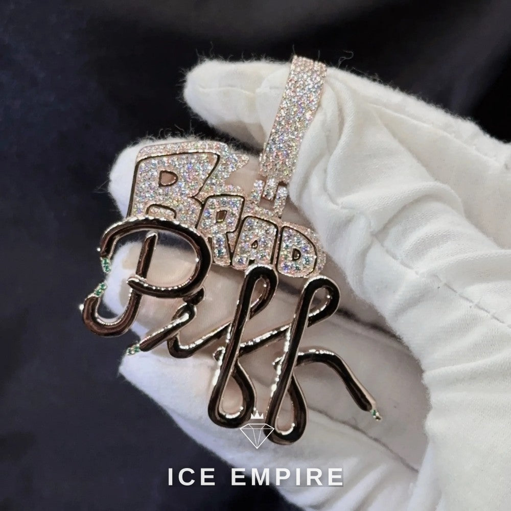 Iced Out Rose Gold Plated Moissanite Pendant