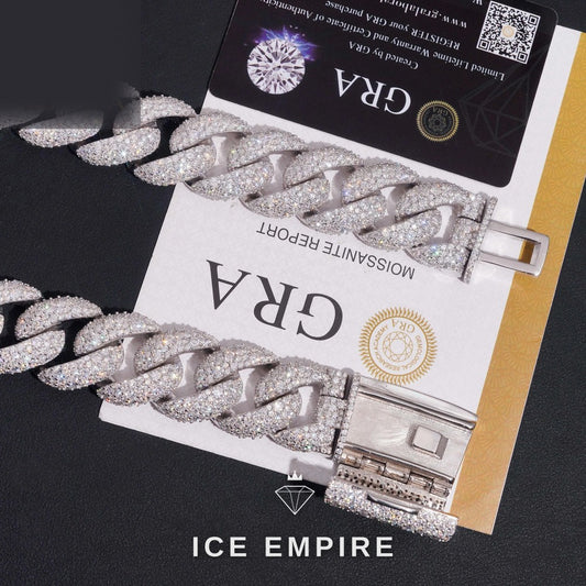 Iced Out Rose Gold Plated Moissanite Cuban Chain