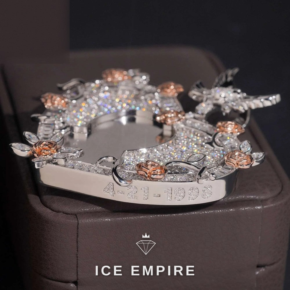 Iced Out Heart 925 Silver Moissanite Pendant
