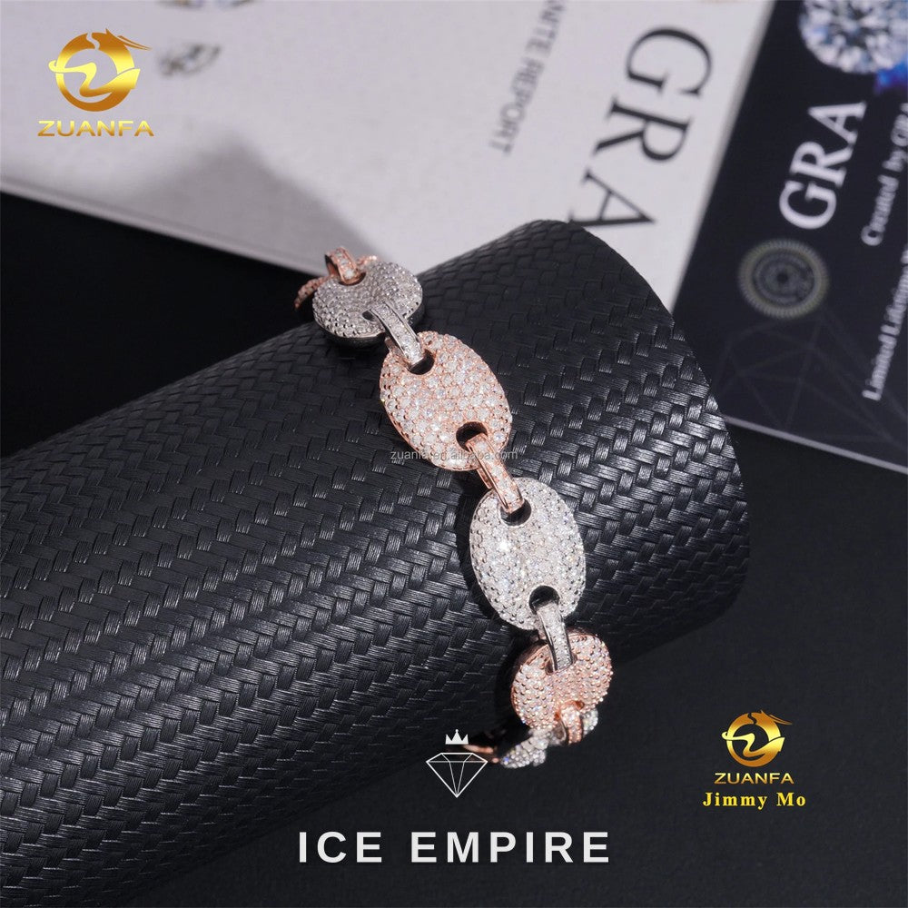 Iced Out 925 Silver Moissanite Cuban Chain