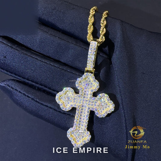 Iced Out Cross 925 Silver Pendant