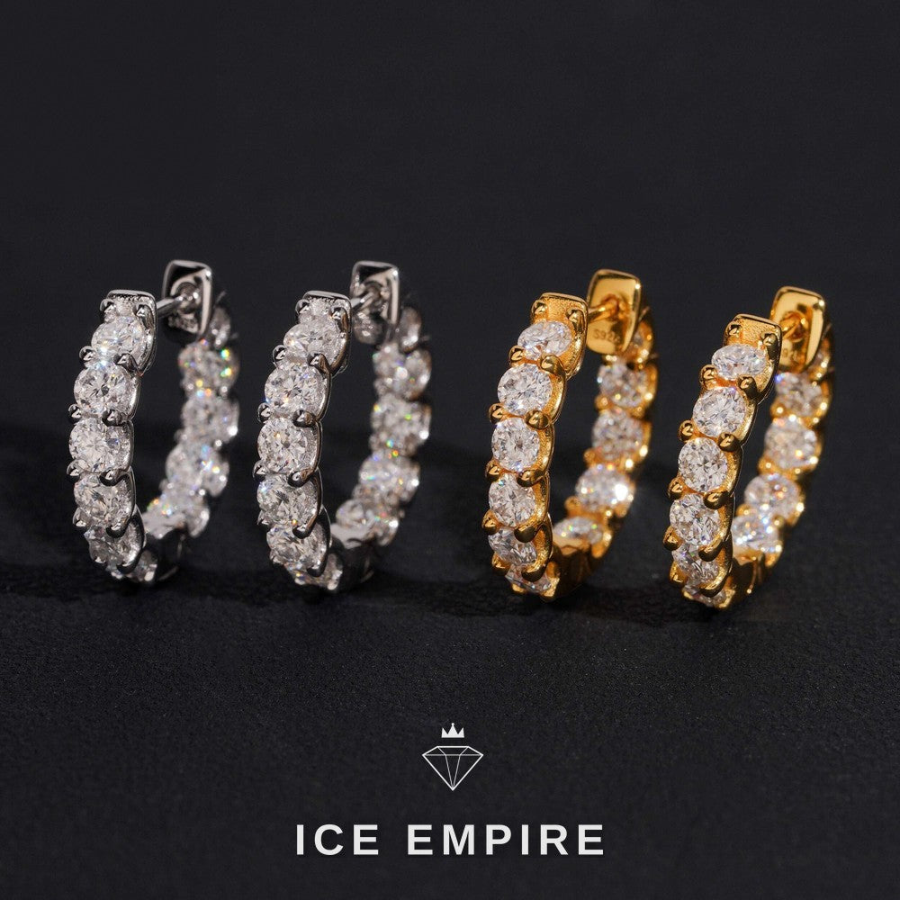 Iced Out Gold Plated Moissanite Stud Earrings