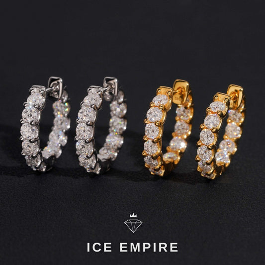 Iced Out Gold Plated Moissanite Stud Earrings
