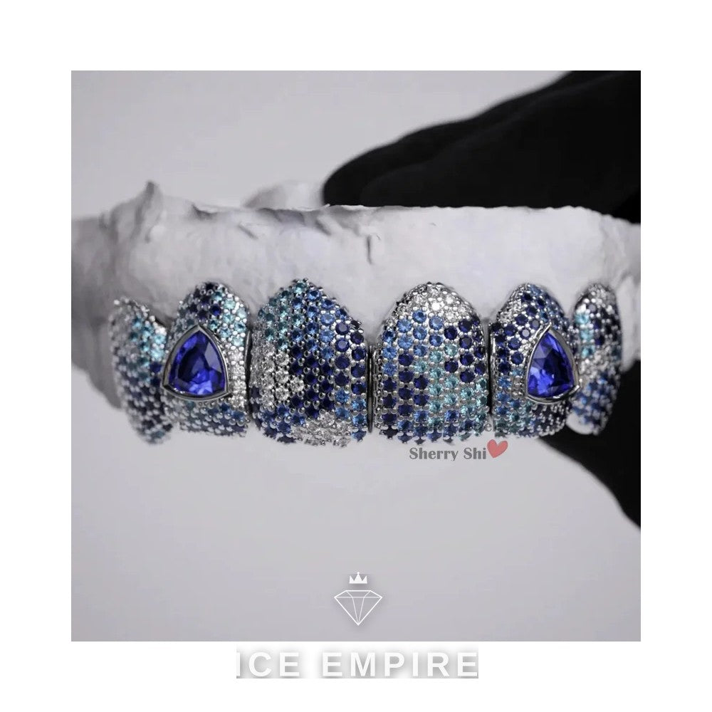 Iced Out 10K Gold Moissanite Grillz