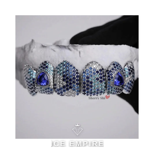 Iced Out 10K Gold Moissanite Grillz