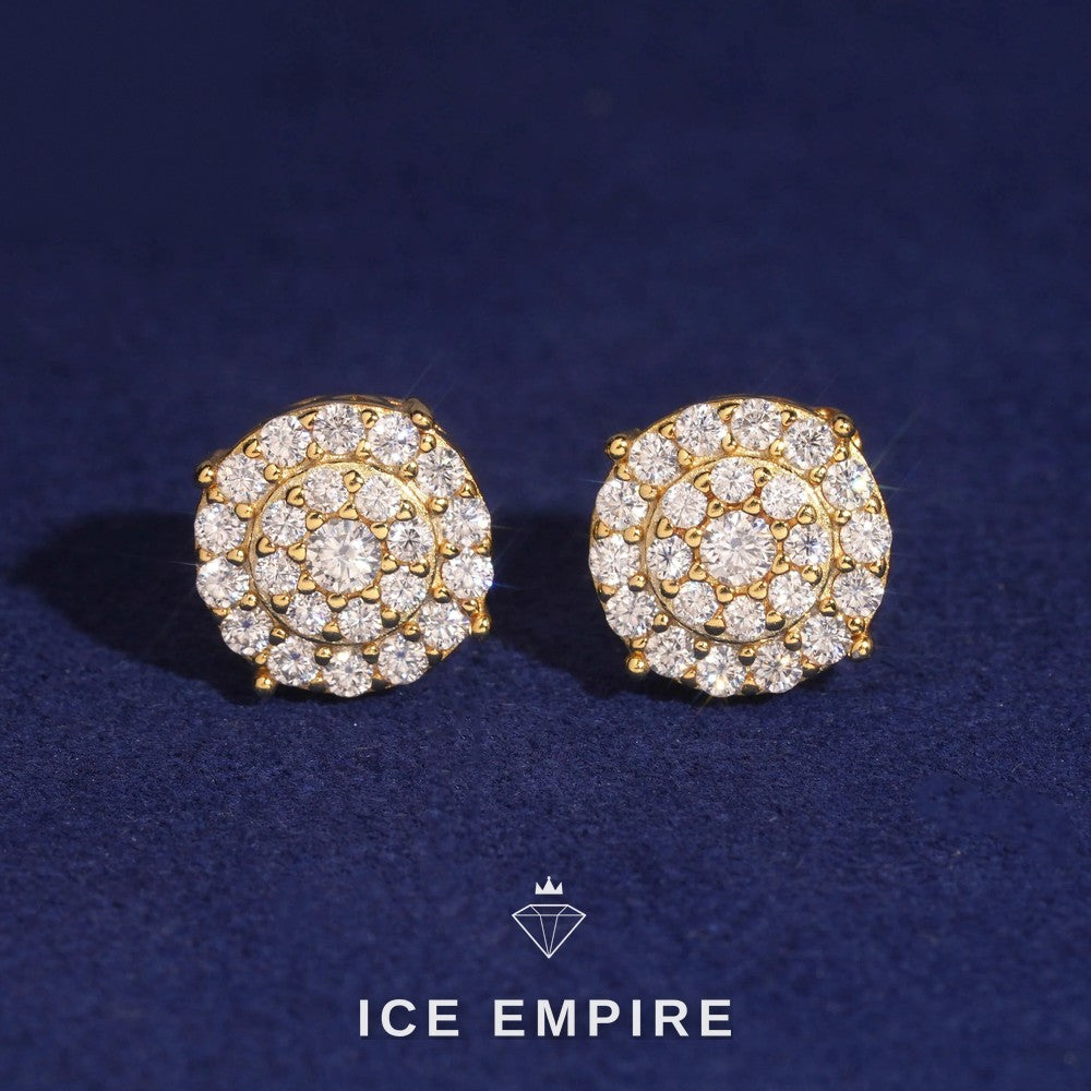 Iced Out Gold Plated Moissanite Earrings