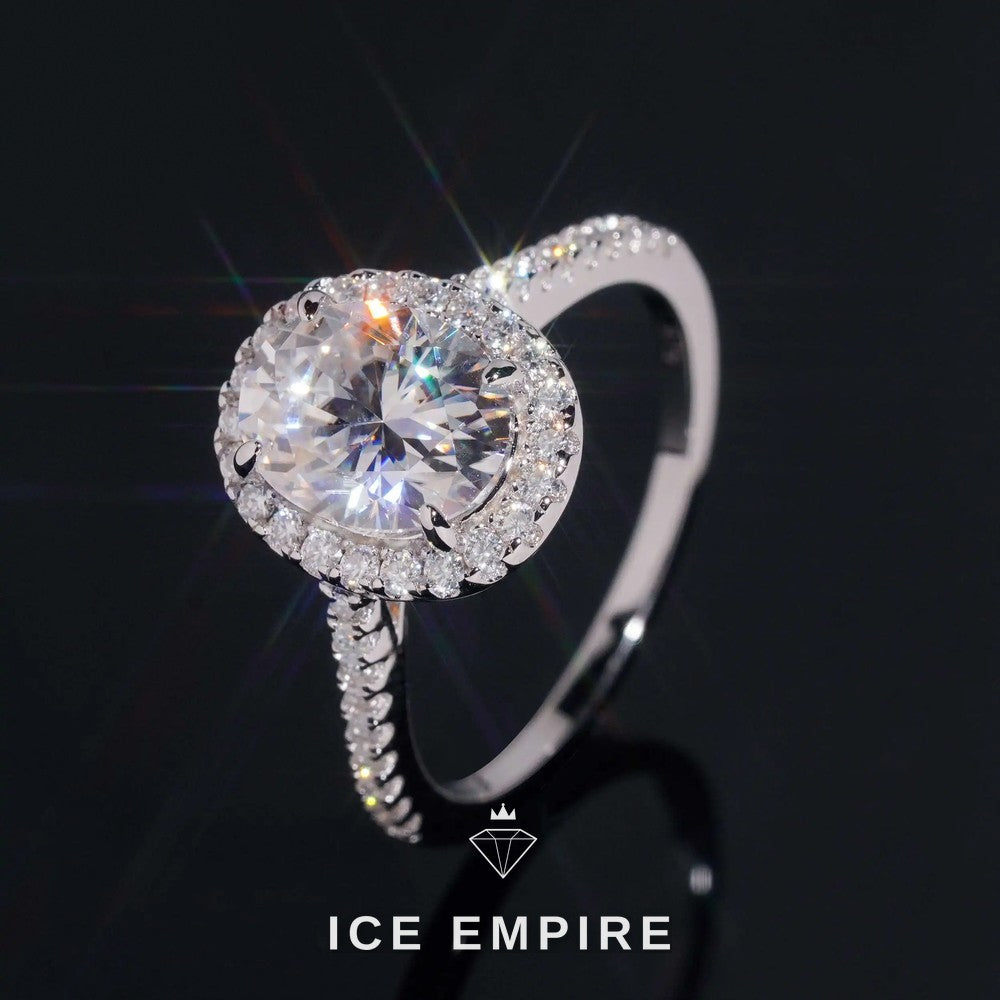 Iced Out Cluster Gold Plated Moissanite Wedding Band