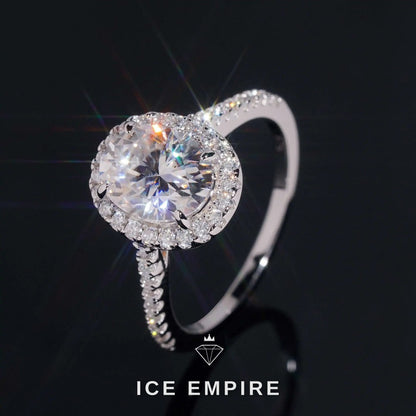 Iced Out Cluster Gold Plated Moissanite Wedding Band